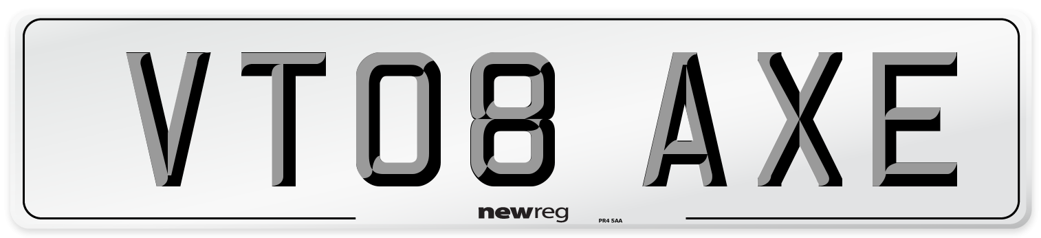 VT08 AXE Number Plate from New Reg